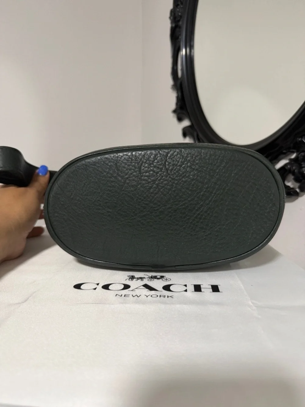 Coach Vintage 4907 Pebbled Green Leather bag 🎀🎀🎀 - Picture 9 of 15